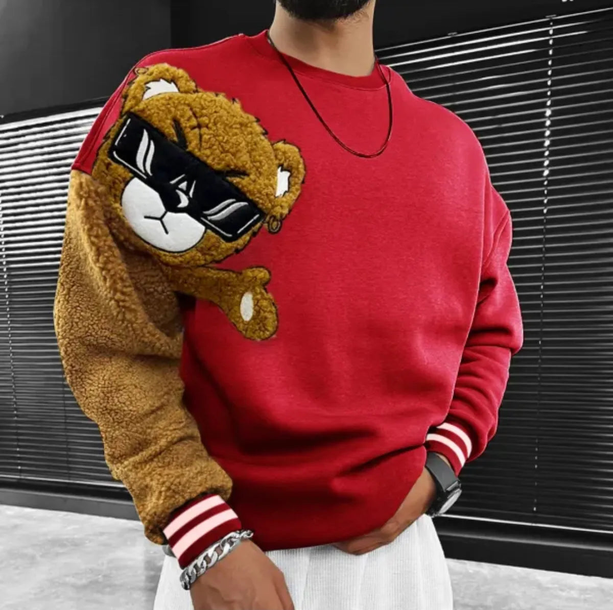 Men's Sweatshirt Pullover Crew Neck Bear Prints Print Daily Sports Holiday 3D Print Basic Streetwear Spring Hoodie Sweatshirts