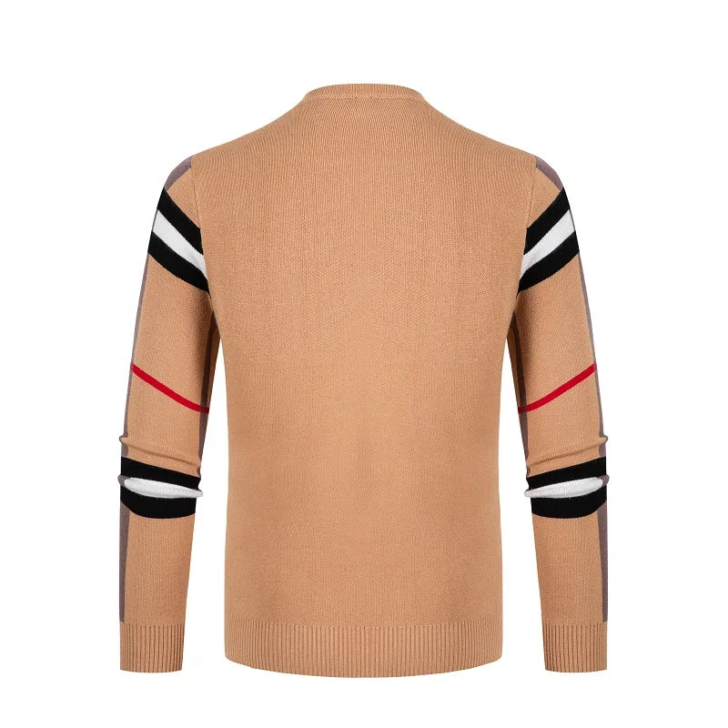 2023 Fall Winter New Knitwear Men Classic Casual Stripe Plaid Pullovers MensHigh End Designer Business Brand Soft Warm Sweaters