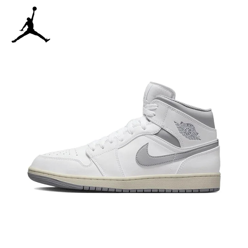 Original Air Jordan 1 Mid gold and black Retro Classic Basketball Sneakers Shoes