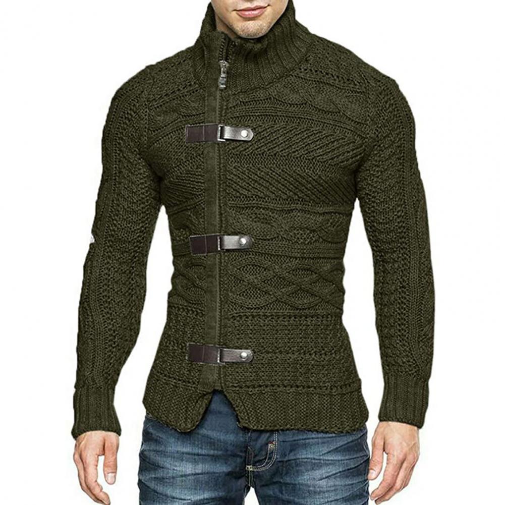 Men's Sweaters Stretchy Stylish Acrylic Fiber Loose Sweater Coat Causal-Solid Color Slim Fit Turtleneck Pullovers Sweater