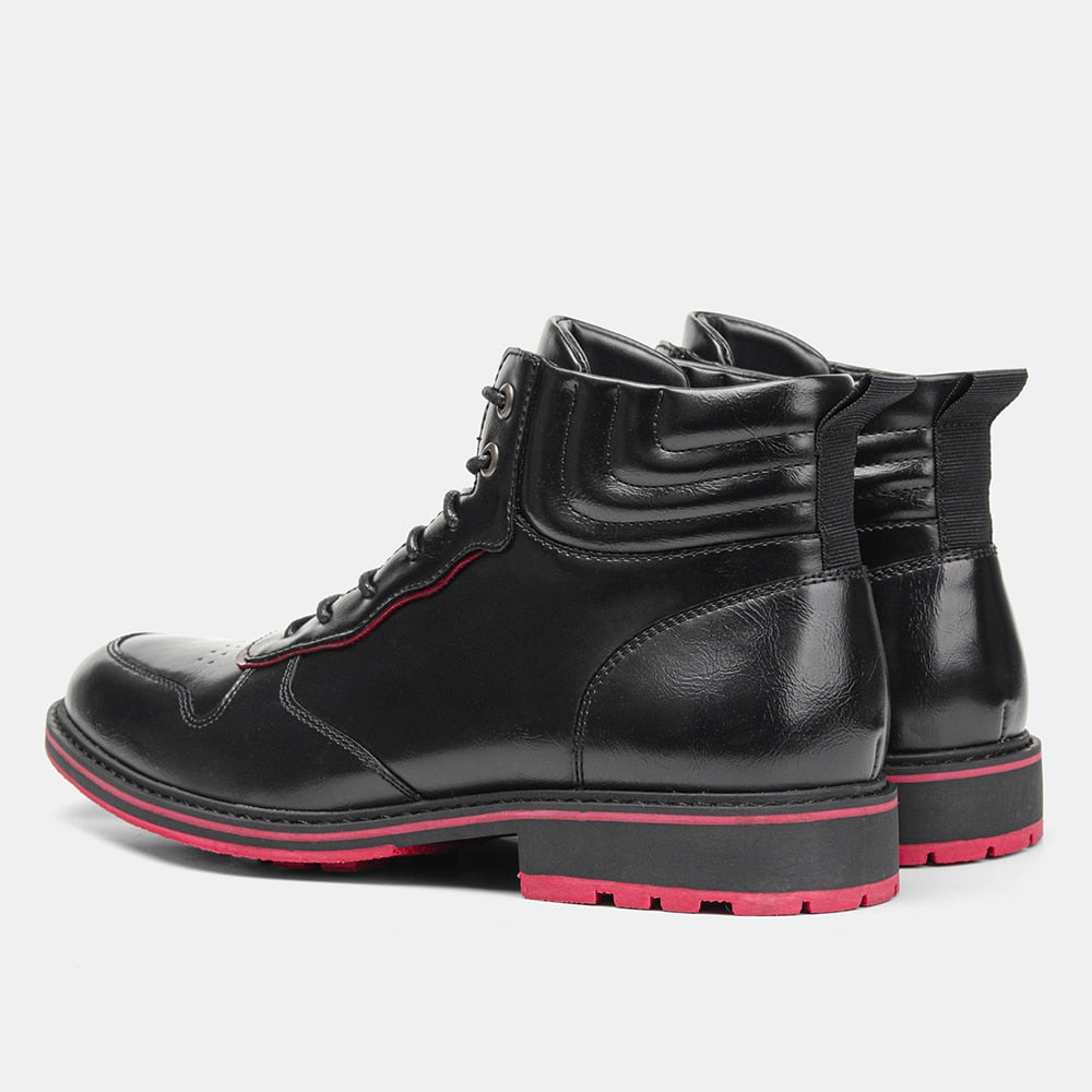 Red bottom Boots For Men Fashion Patent leather Men Ankle Boots