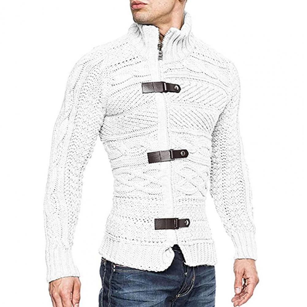 Men's Sweaters Stretchy Stylish Acrylic Fiber Loose Sweater Coat Causal-Solid Color Slim Fit Turtleneck Pullovers Sweater