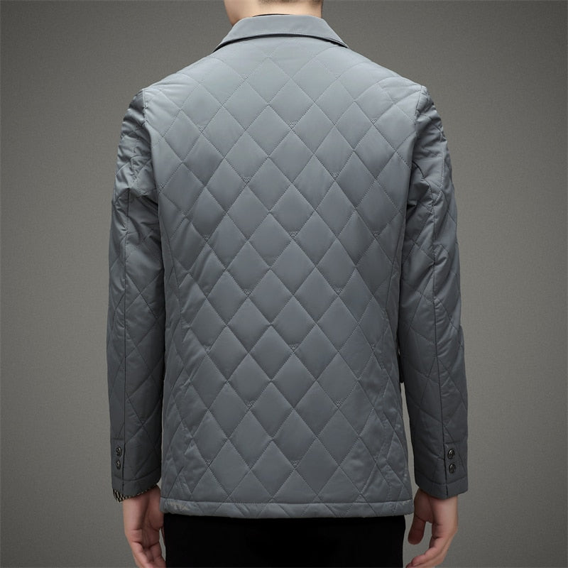 Top Grade Men's Suit Collar Single Breasted Business Casual Overcoat Down Jacket 2022 New Arrival Men 90%  White Duck Down Parka