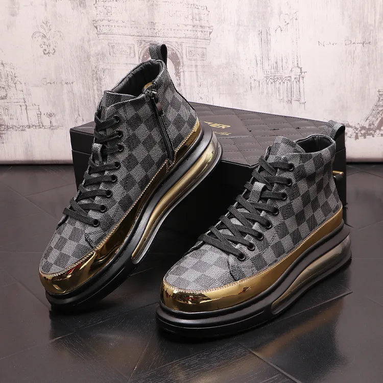 Luxury Driving Men Flat Boots Dress Shoes Zapatillas Hombre Fashion Pu Casual Sequins Love