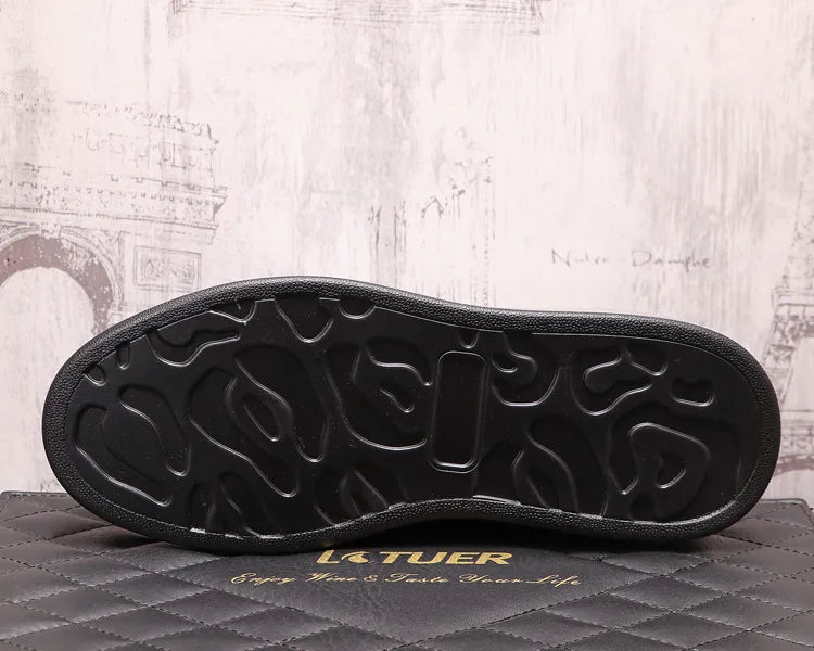 Luxury Driving Men Flat Boots Dress Shoes Zapatillas Hombre Fashion Pu Casual Sequins Love