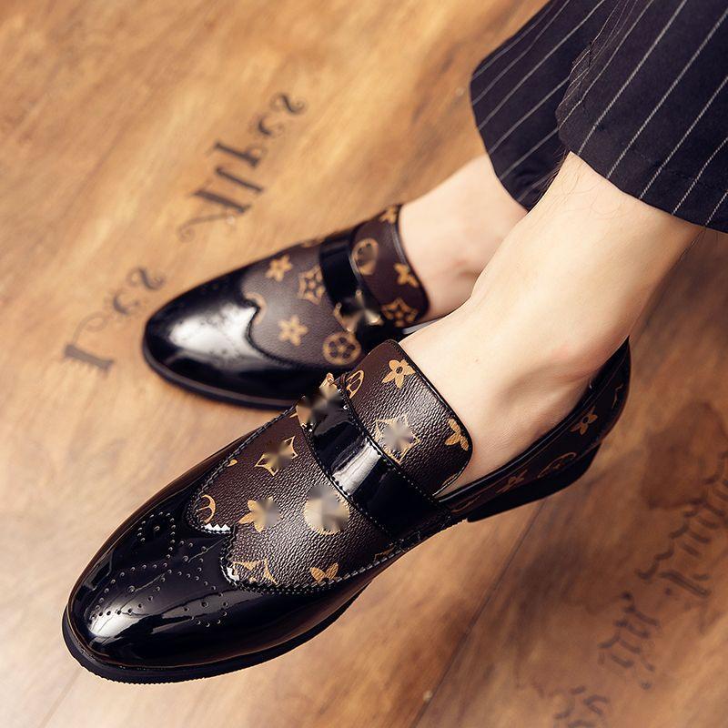 2021 new loafers men shoes PU leather fashion dress Classic comfortable spring autumn slip on Simplicity round toe outdoors concise Casual business shoes DP018
