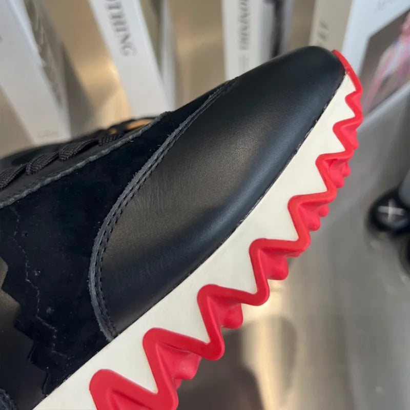 Designer Men's Sneakers Luxury Authentic Cowhide Red Sole Thick Running Shoes Unisex Basketball Shoes Shark Bottom Joggers