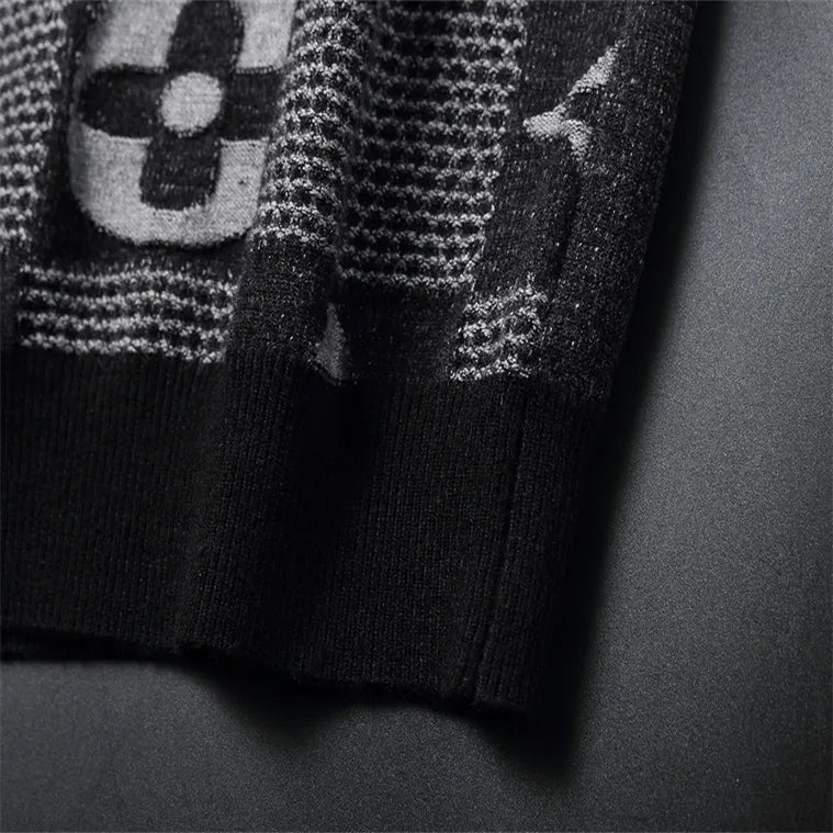 Luxury Mens Womens Designer Sweater Gradient Jacquard Letters Mens Fashion Paris T Street Long Sleeve M-XXXL V22